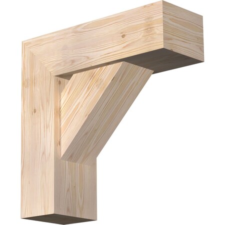 Ekena Millwork Traditional Block Smooth Bracket w/ Offset Brace, Douglas Fir, 7 1/2"W x 22"D x 22"H BKT0806X22X22TRA05SDF